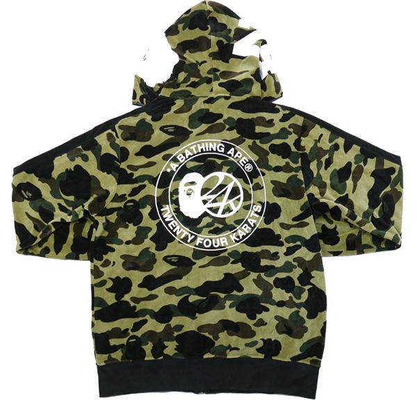 A BATHING APE×24karats 15AW 1ST CAMO JERSEY 1stサル迷彩柄ジップ